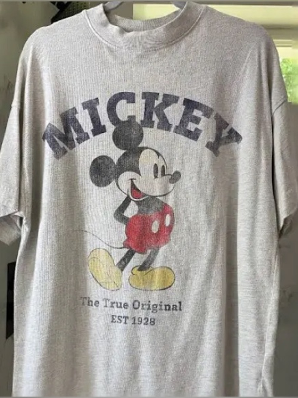 H&M Disney Mickey Mouse Oversized Graphic T-Shirt Gray XL